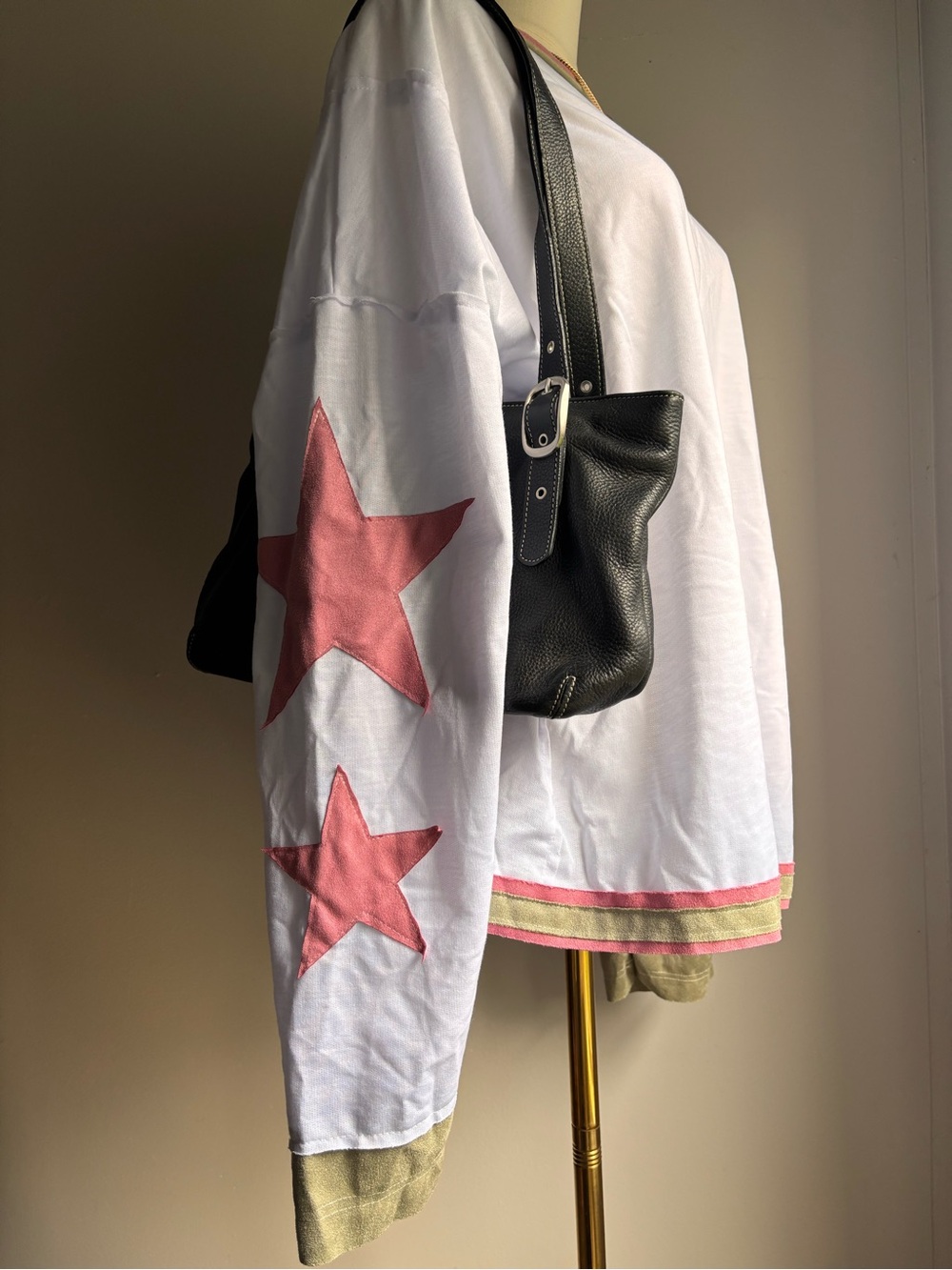 Baby blue long sleeve with Pink Star Details